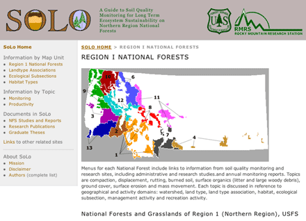 Screen shot of SoLo web site