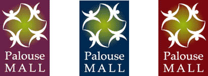 Three signs with a variation of the logo