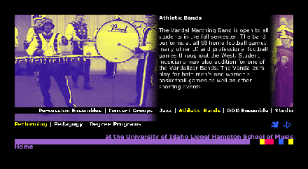 Image of a page on the Percussion web site