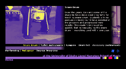 Image of a page on the Percussion web site