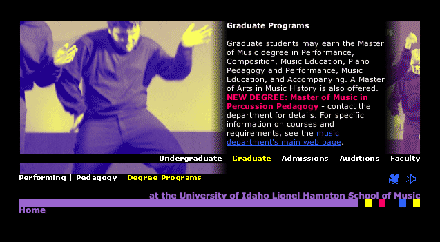 Image of a page on the Percussion web site